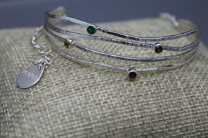 Custom Family Birthstone Bracelet Handmade In Sterling Silver - Ashley Lozano Jewelry