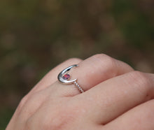 Silver Crescent Moon Cremation Ring