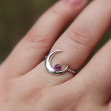 Silver Crescent Moon Cremation Ring