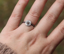 Silver Compass Ring with Cremation Ashes