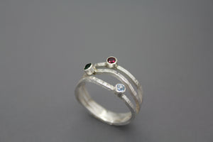 Cartilage Earring / Climber with Family Birthstones - Ashley Lozano Jewelry
