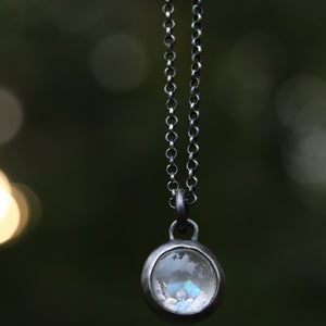 "Window to the Soul" Free Flowing Ash Glass Pendant - Available in Sterling and R/Y/W Golds
