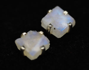 Assorted Natural/Raw Gemstone Stud Earrings, Sterling Silver