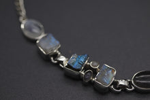 Natural Raw Moonstone and Labradorite Statement Necklace