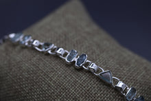 Natural Aquamarine and Sterling Silver Adjustable Bracelet