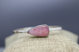 Pink Moonstone and Sterling Silver Cuff Bracelet