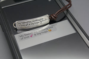 Last Text Message Memorial Bracelet In Sterling Silver And Leather - Ashley Lozano Jewelry