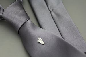 Custom Silver Baby Foot Print Tie Tack - Ashley Lozano Jewelry