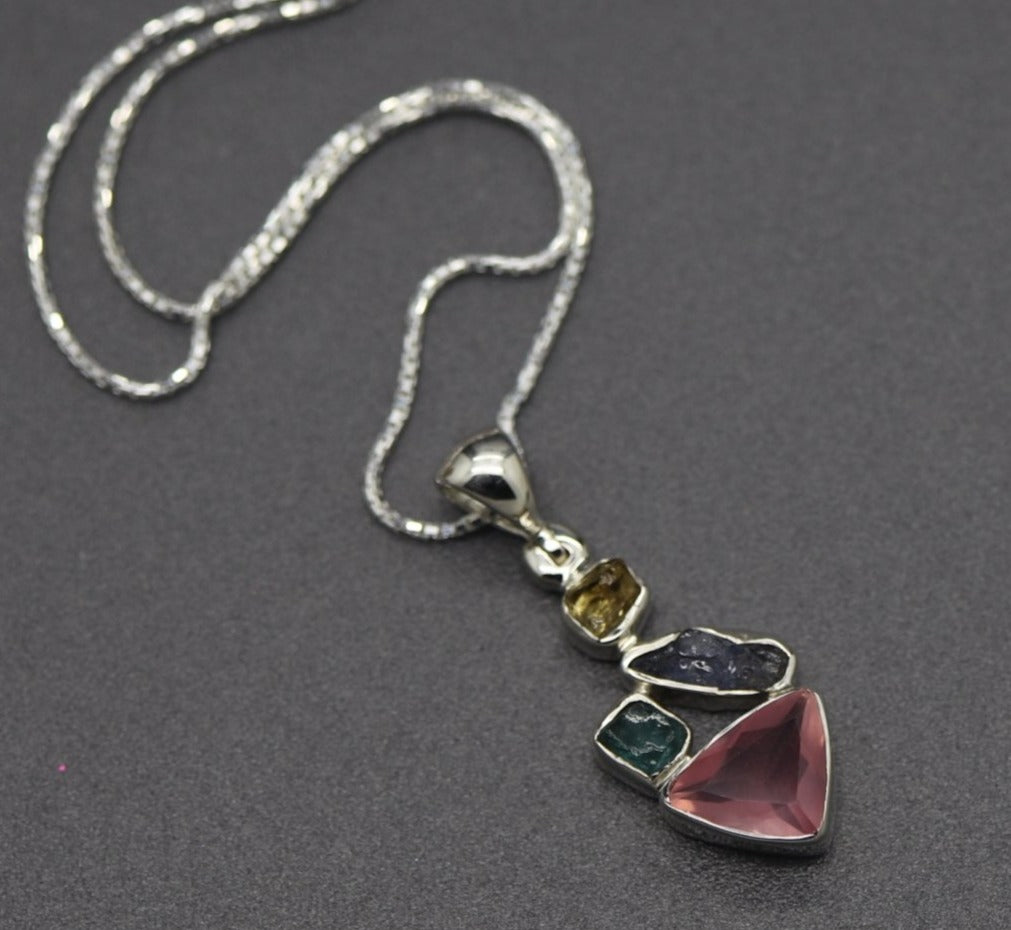 Hinged Four Stone Necklace