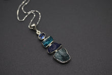 Natural Blue Gemstone Stack Necklace