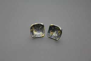 Black and Gold Keum Boo Stud Earrings - Ashley Lozano Jewelry