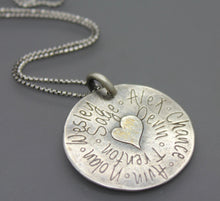 Custom Family Name Grandma Necklace In Silver With Gold Accent - Ashley Lozano Jewelry