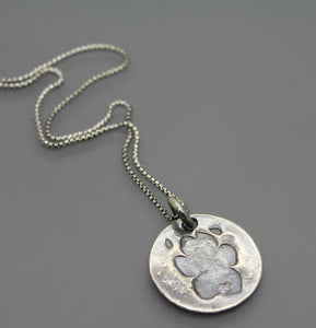 Silver Pet Loss Cremation Pendant With Your Pet's Actual Paw Print - Ashley Lozano Jewelry