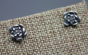 Succulent Plant Stud Earrings In Silver - Ashley Lozano Jewelry
