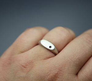 Unisex Cremains Ring Band with Viewing Window - Ashley Lozano Jewelry