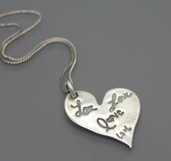 Personalized Silver Necklace With Your Actual Handwriting Or Signatures - Ashley Lozano Jewelry