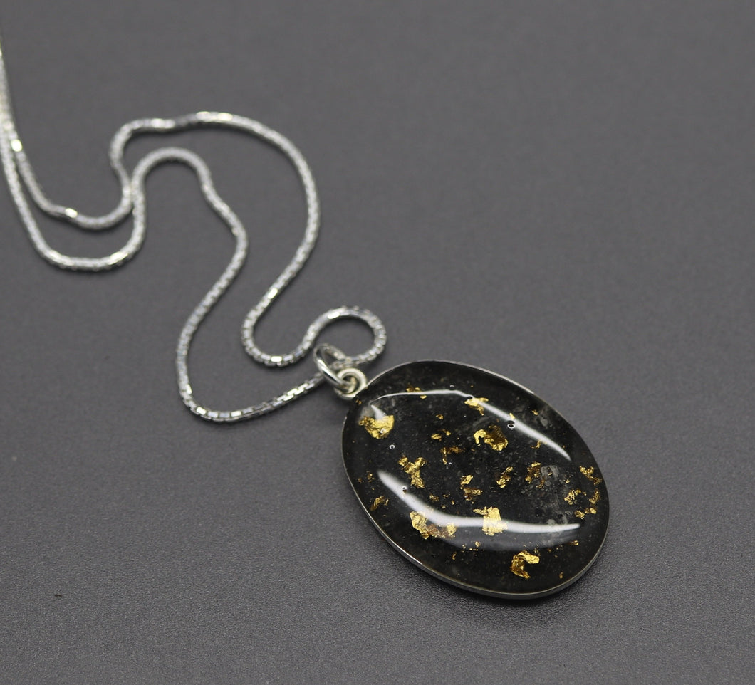 Oval Cremation Pendant Necklace
