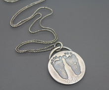 Handmade Baby Footprint Necklace, Custom Made From Your Child's Actual Prints - Ashley Lozano Jewelry