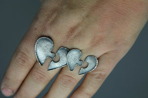 Couple's Personalized Fingerprint Ring In Sterling Silver With Your Actual Finger Prints - Ashley Lozano Jewelry
