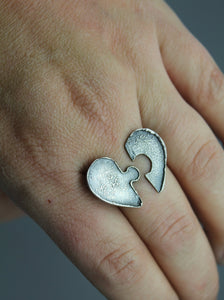 Couple's Personalized Fingerprint Ring In Sterling Silver With Your Actual Finger Prints - Ashley Lozano Jewelry