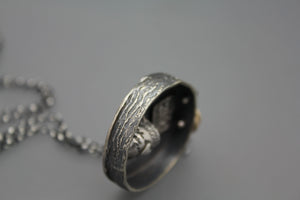 Reversible Sterling Fingerprint Necklace With Secret Compartment - Ashley Lozano Jewelry