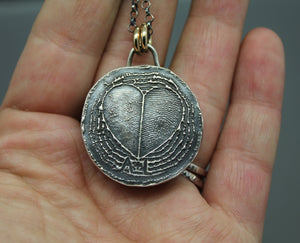 Reversible Sterling Fingerprint Necklace With Secret Compartment - Ashley Lozano Jewelry