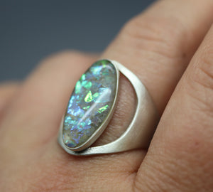 Dichroic Cremation Ashes Ring