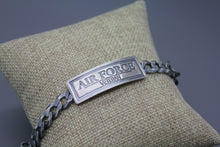 Custom Silver Veteran Bracelet On Curb Chain - Ashley Lozano Jewelry