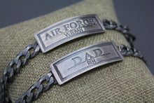 Custom Silver Men's Bracelet On Curb Chain - Ashley Lozano Jewelry