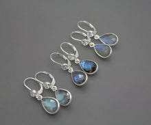 Sterling Silver And Natural Labradorite Earrings - Ashley Lozano Jewelry
