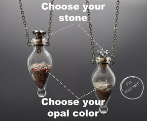 "Globe" - Personalized Fill-At-Home Glass Necklace (For Ashes, Dried Flowers, Sand, etc)