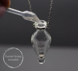 "Heart" - Personalized Fill-At-Home Glass Necklace (For Ashes, Dried Flowers, Sand, etc)