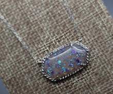 Framed Cremation Ashes Pendant with Crushed Opal