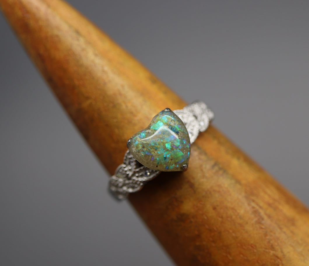 Floral Heart Cremains Ring