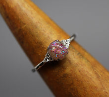 Dainty Silver Cremation Ashes Ring with Cubic Zirconia
