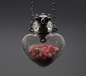 "Heart" - Personalized Fill-At-Home Glass Necklace (For Ashes, Dried Flowers, Sand, etc)