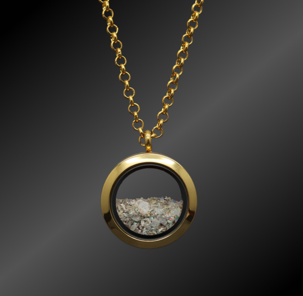 gold cremation locket