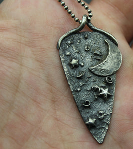 Moon & Star Diamond Cremation Necklace - Ashley Lozano Jewelry