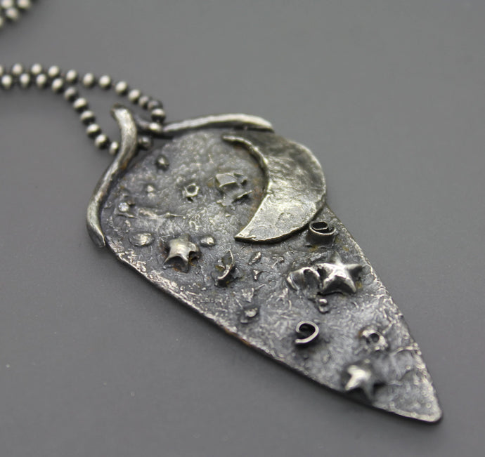 Moon & Star Diamond Cremation Necklace - Ashley Lozano Jewelry