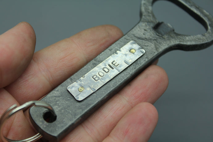 Hand Forged Bottle Opener with Infused Cremations - Ashley Lozano Jewelry