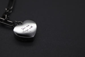 Steel Heart Engraved Urn Bracelet