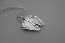 Custom Baby Footprint Necklace In Silver With Birthstone - Ashley Lozano Jewelry