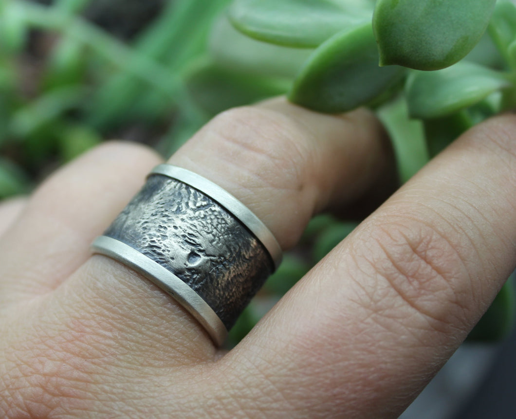 Unisex Wide Band Ring with Your Pet's Actual Prints - Ashley Lozano Jewelry