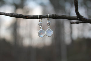Sterling Silver Natural Moonstone Earrings - Ashley Lozano Jewelry