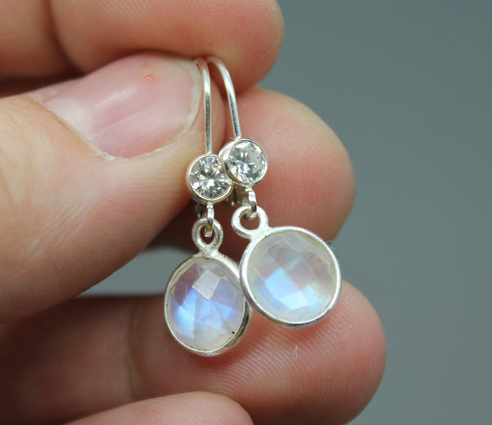 Sterling Silver Natural Moonstone Earrings - Ashley Lozano Jewelry