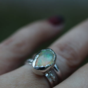 Opal Cremation "Kaleidoscope" Ring
