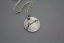 Actual Signature Necklace with Birthstone in Sterling Silver - Ashley Lozano Jewelry