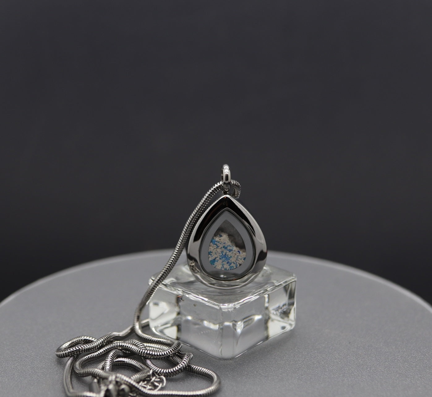 Silver Teardrop Heart Necklace > Engraved Necklaces