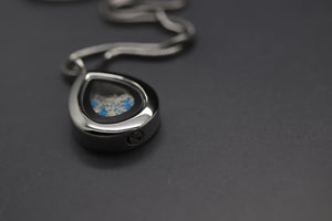 Teardrop Shaped Engraved Urn Necklace (Stainless Steel & Glass) - Fill At Home
