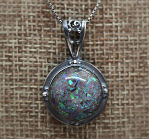 Sterling "Galactic" Bubble Cremation Ash Necklace